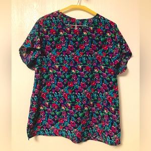 Multi color floral blouse